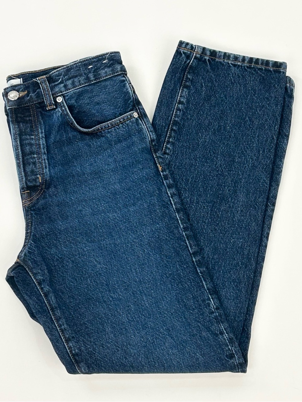 Madewell The Longline Straight Jean Dark Blue 100% Cotton Size 26
